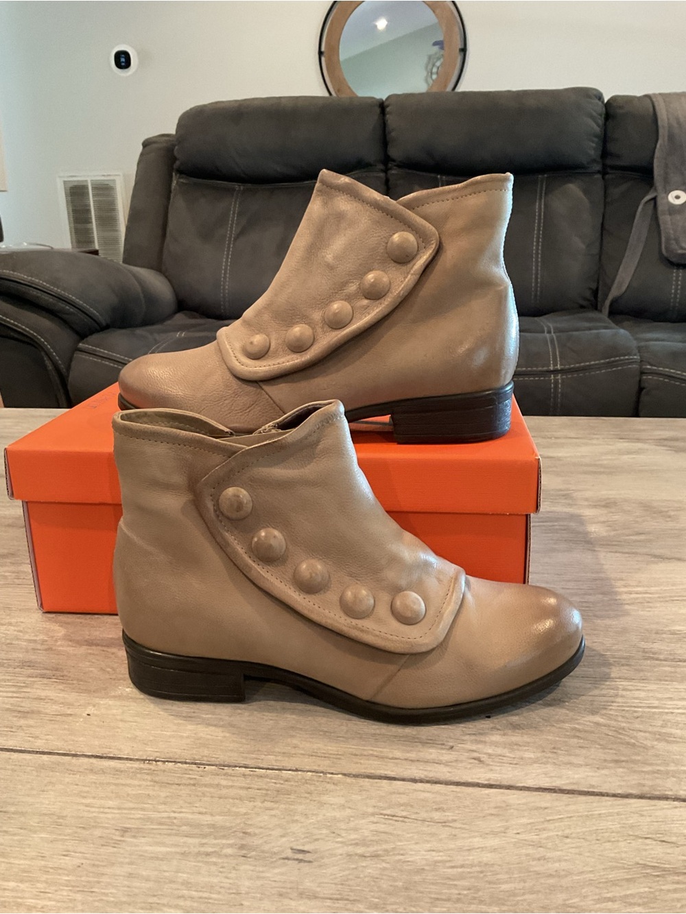 Miz Mooz Button-Detail Anklet Boot - Taupe